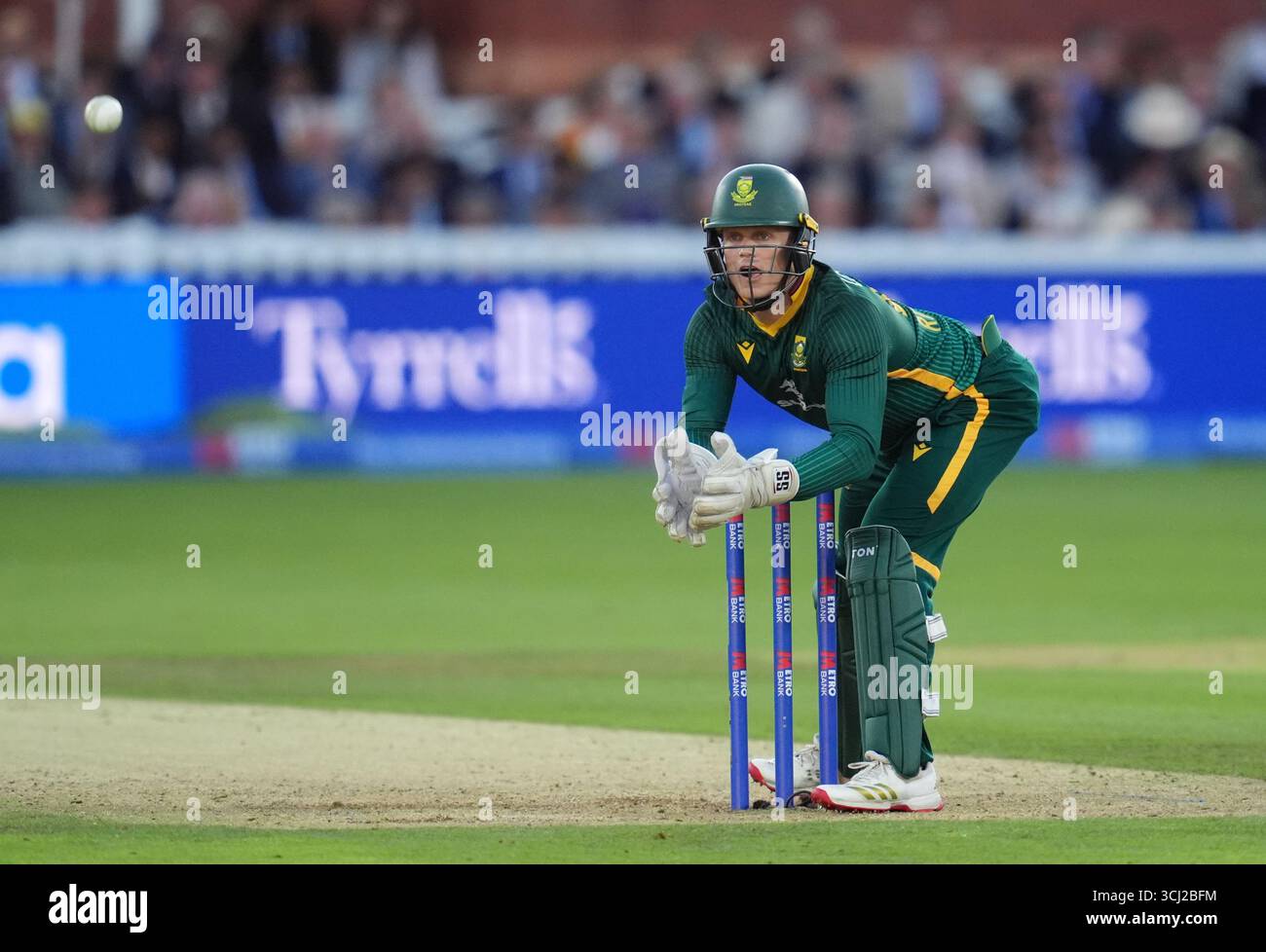 South Africa wicketkeeper Ryan Rickelton during the second Metro Bank ...