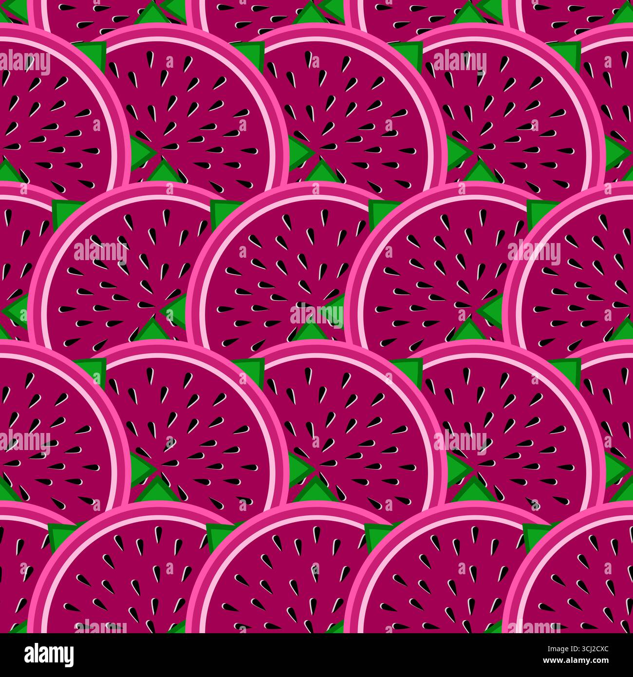 Dragonfruit slices seamless pattern vector illustration Stock Vector