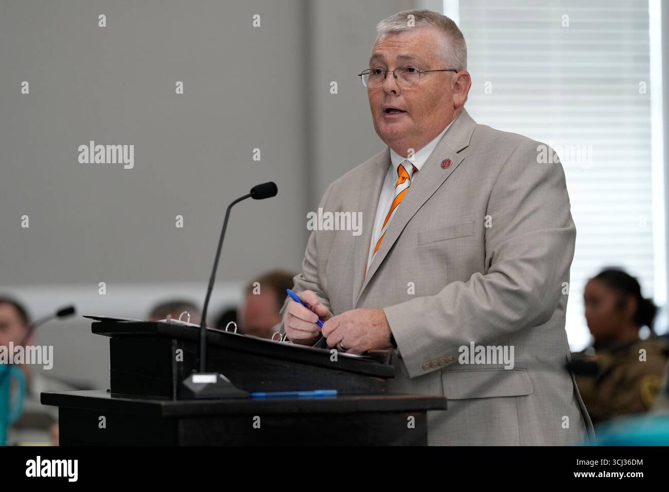 District Attorney General Danny Goodman speaks during a preliminary