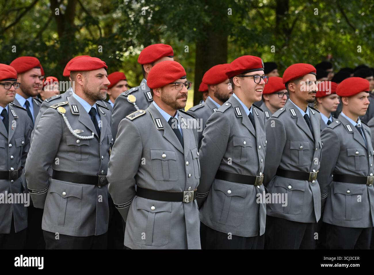 Soldiers march in for the oath of allegiance. Solemn oath of allegiance ...