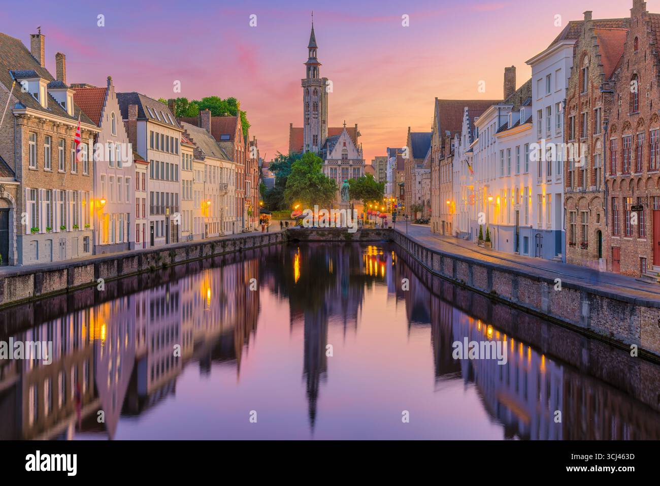 Scenic Cityscape Of Bruges Belgium Showcasing Its Medieval 