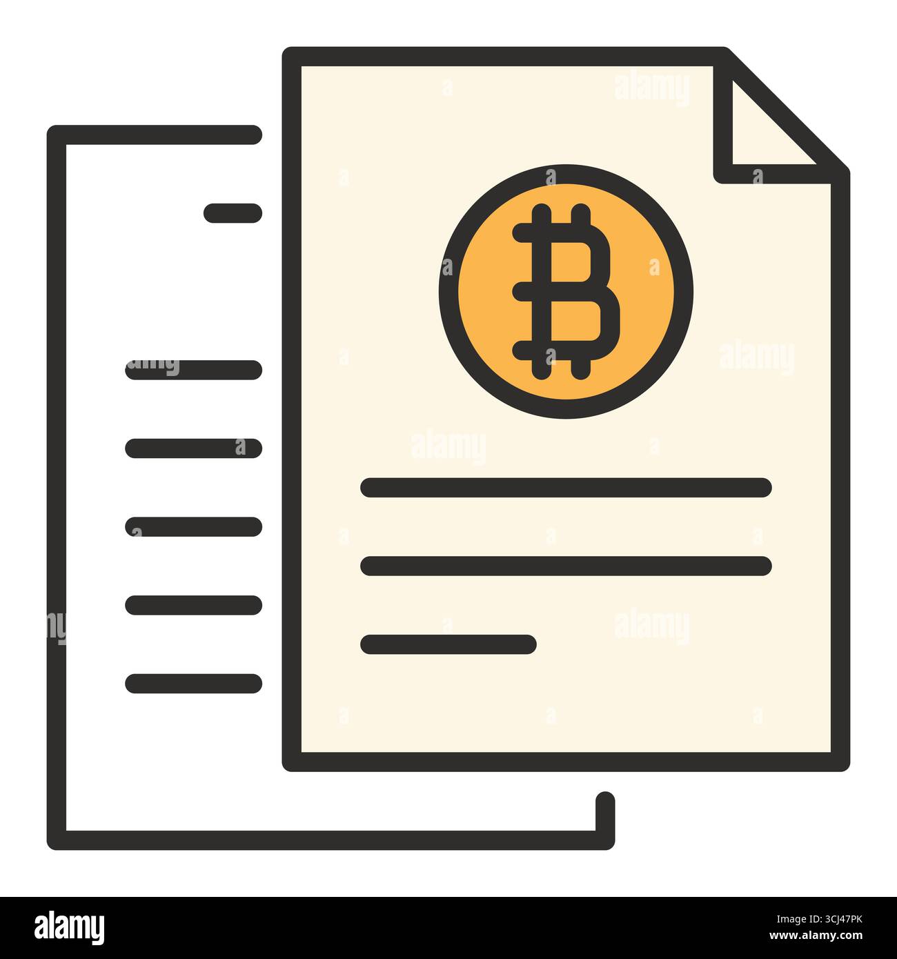 BTC document vector Bitcoin Accumulation concept colored icon or logo element Stock Vector