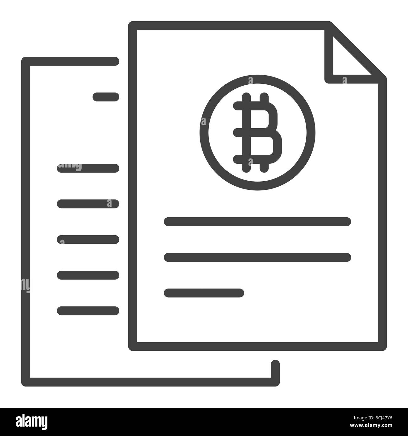 Bitcoin document vector BTC Accumulation concept linear icon or symbol Stock Vector