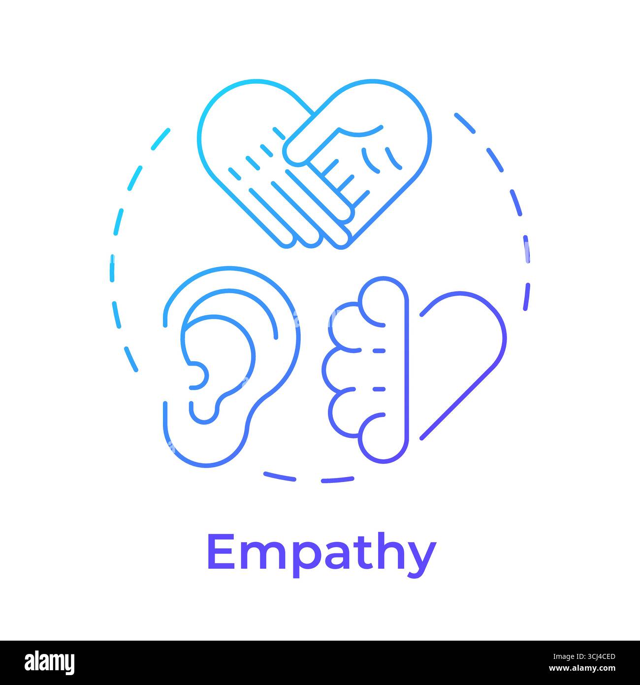 Empathy blue gradient concept icon Stock Vector