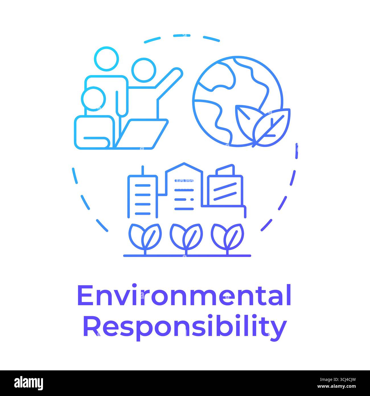 Environmental responsibility blue gradient concept icon Stock Vector