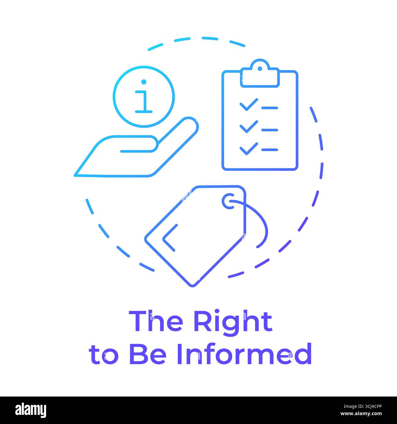 Right to be informed blue gradient concept icon Stock Vector