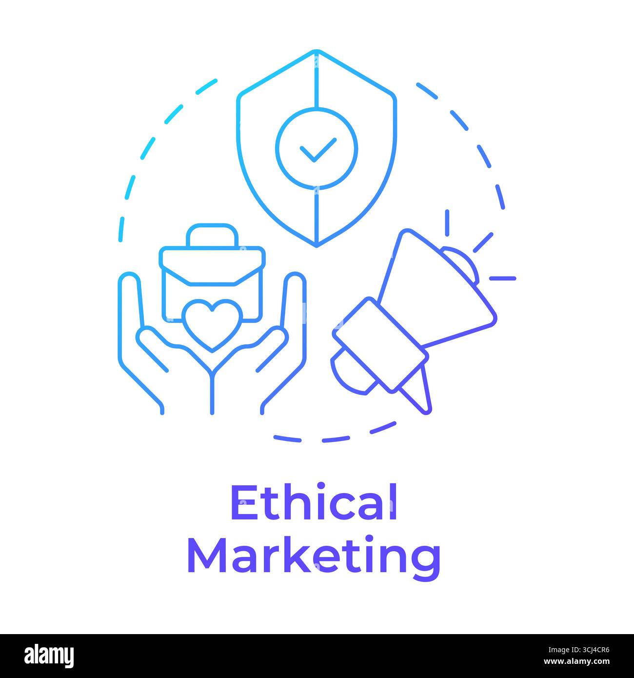 Ethical marketing blue gradient concept icon Stock Vector