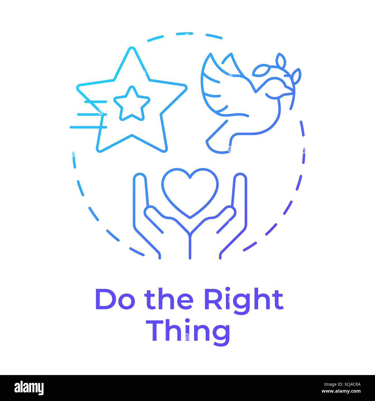 Do right thing blue gradient concept icon Stock Vector