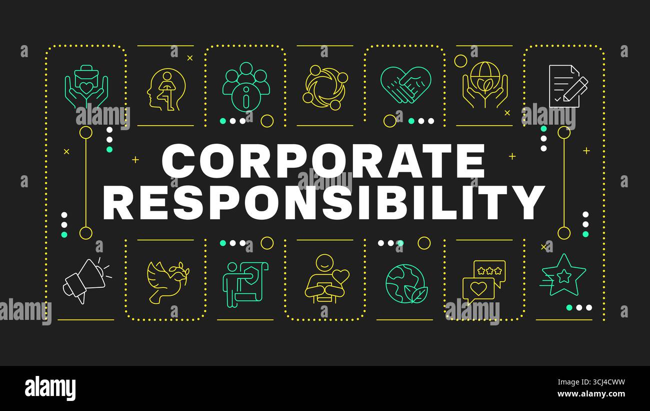 Corporate responsibility black word concept Stock Vector