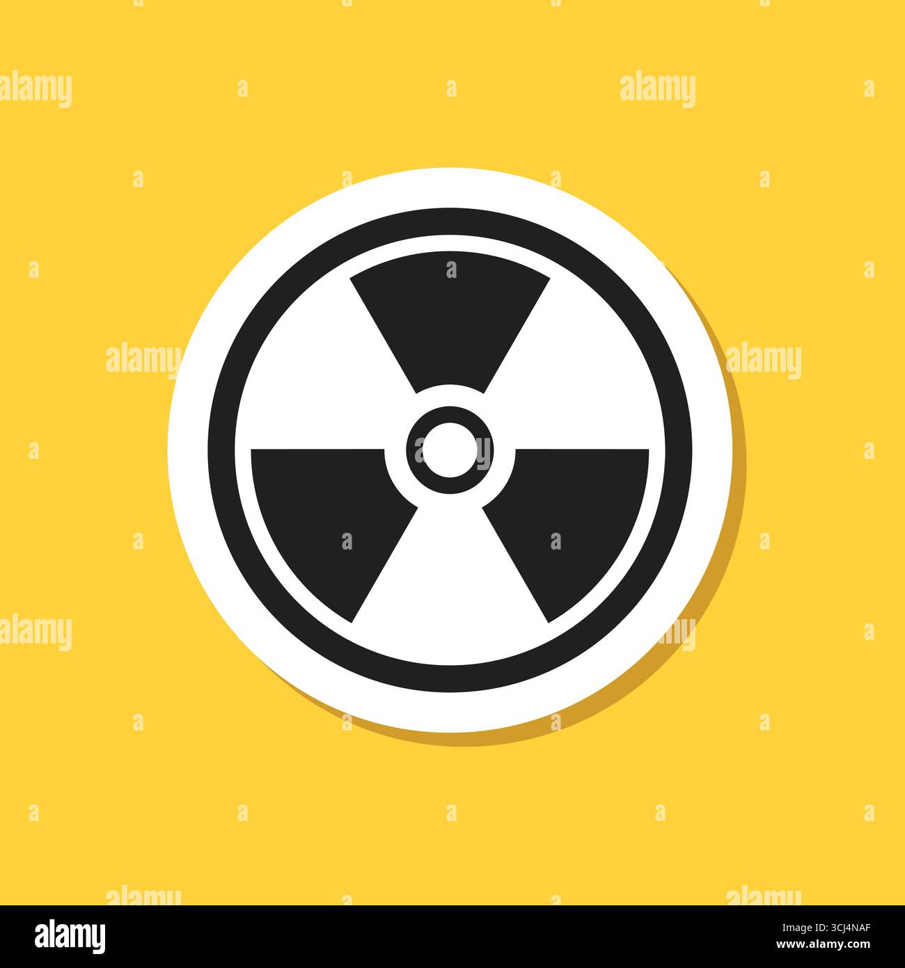 Radioactive material sticker icon in flat style. Radiation danger ...