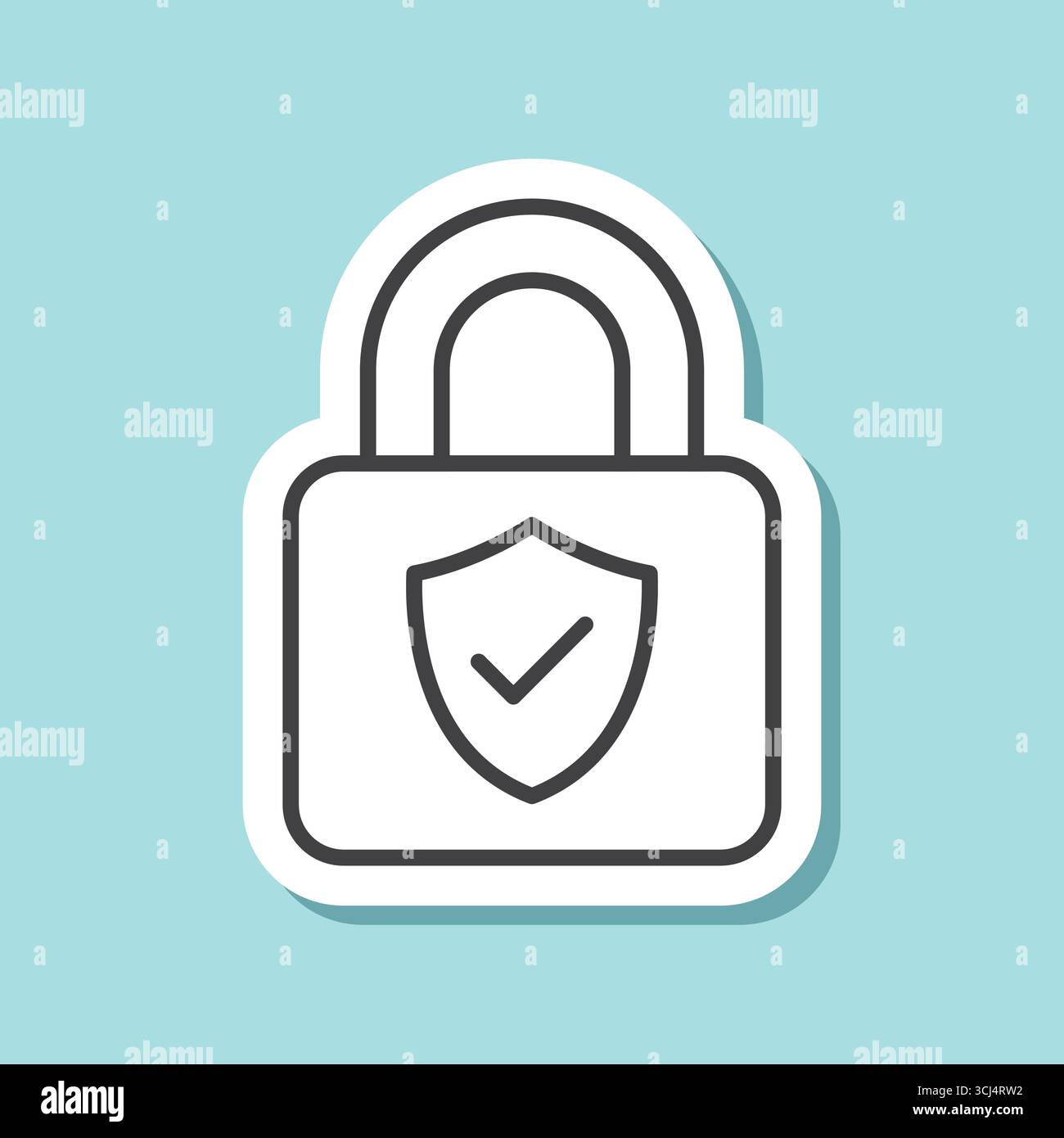 Secure sticker icon in flat style. Privacy guarantee vector ...