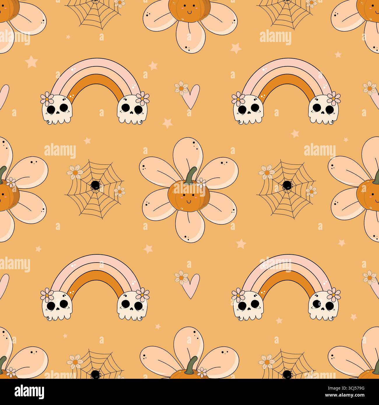 Cute Halloween Seamless Pattern Stock Vector