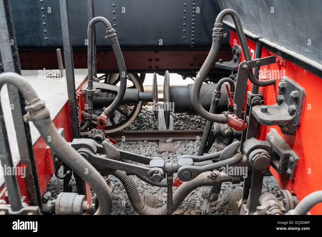 Train Carriage Connection and Coupling Mechanism Close-Up Stock Photo ...