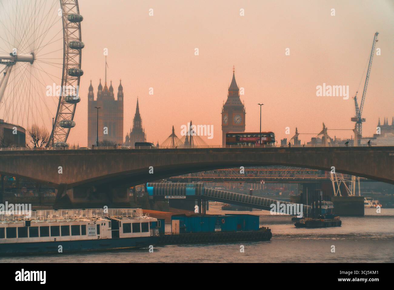 London Mood looking at BigBen Stock Photo