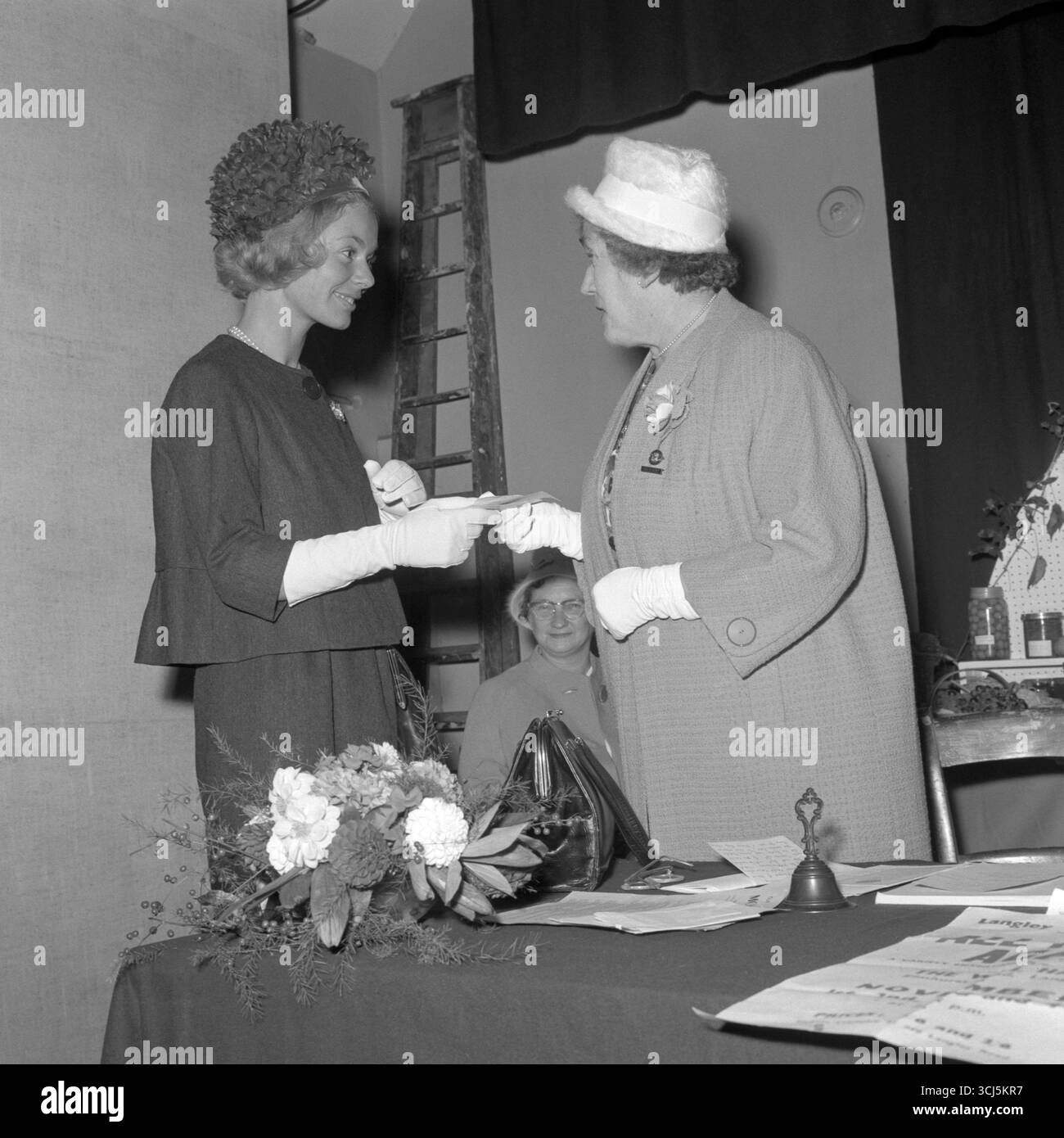 File photo dated 03/10/61 of Duchess of Kent (left) smiles as she receives her Women's Institute membership card from the President, Marjorie Ridgewell in the Village Hall at Iver, Buckinghamshire. The Duchess of Kent, who was married to the late Queen's cousin the Duke of Kent, has died at the age of 92, Buckingham Palace has announced. Issue date: Friday September 5, 2025. Stock Photo