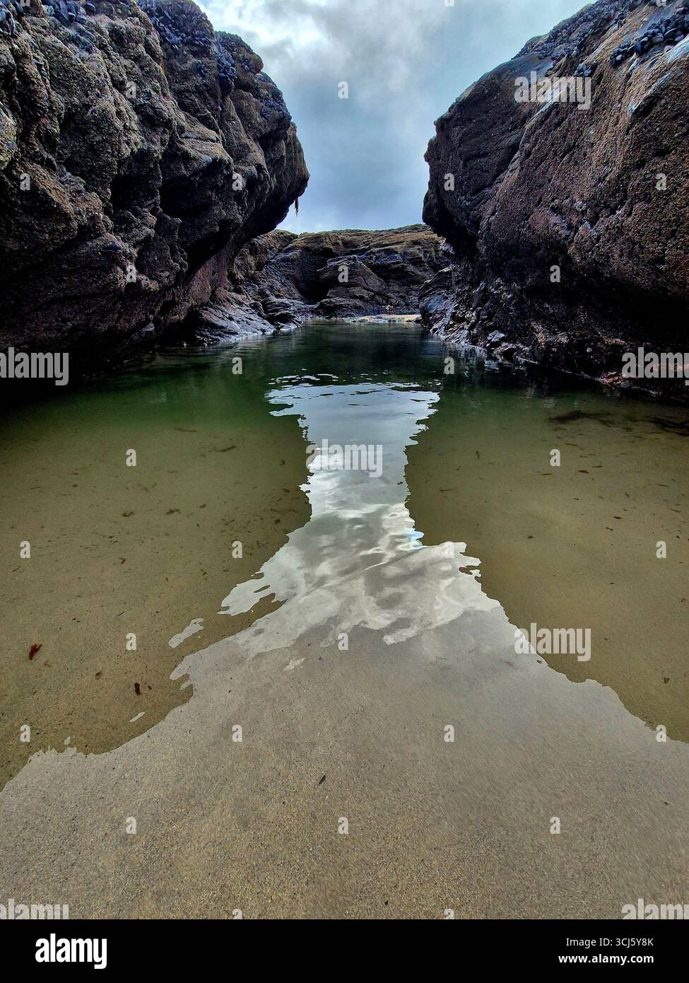The sheep dip tidal pool Cornwall - Smartphone Captured Stock Image