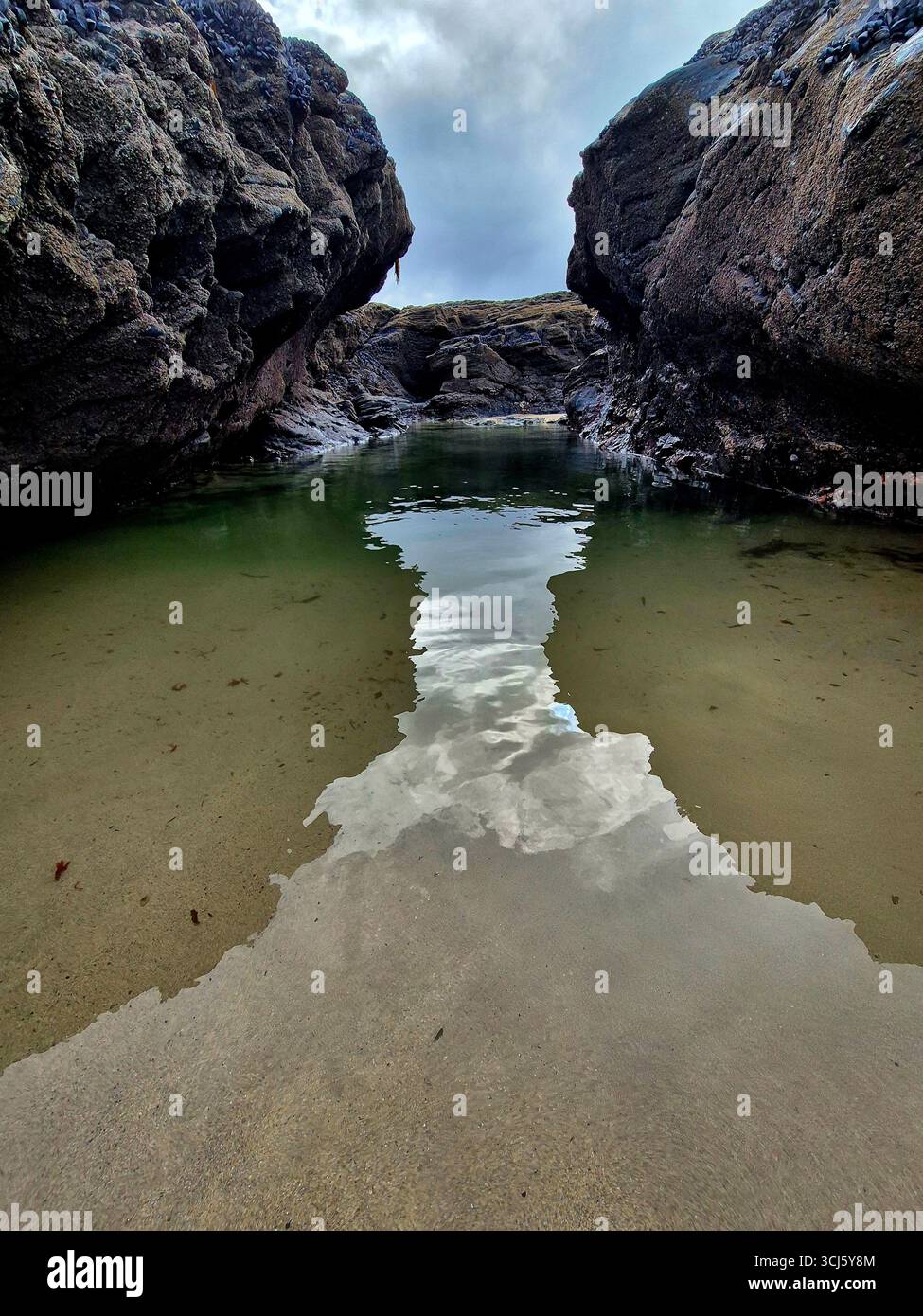 The sheep dip tidal pool Cornwall - Smartphone Captured Stock Image