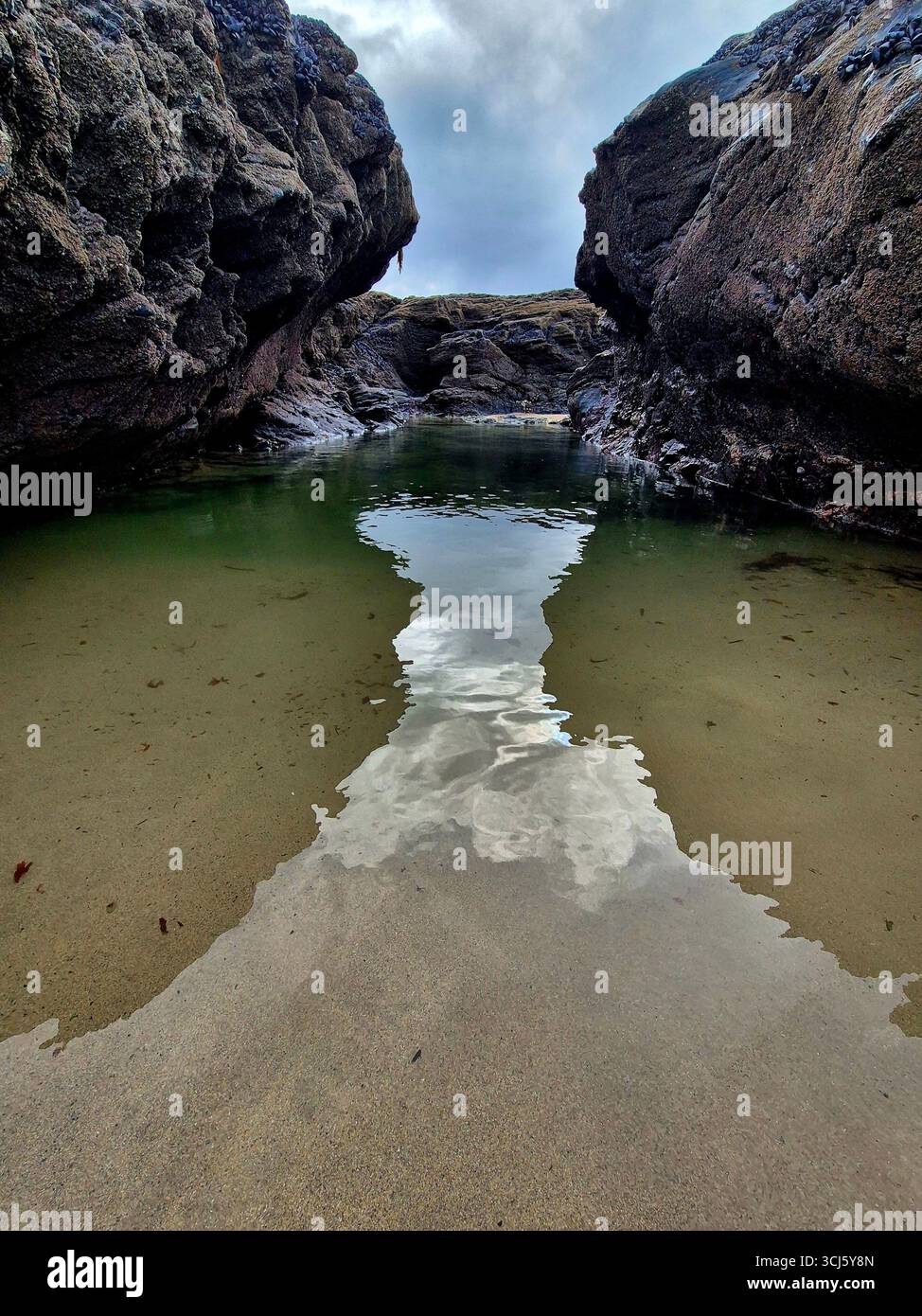 The sheep dip tidal pool Cornwall - Smartphone Captured Stock Image