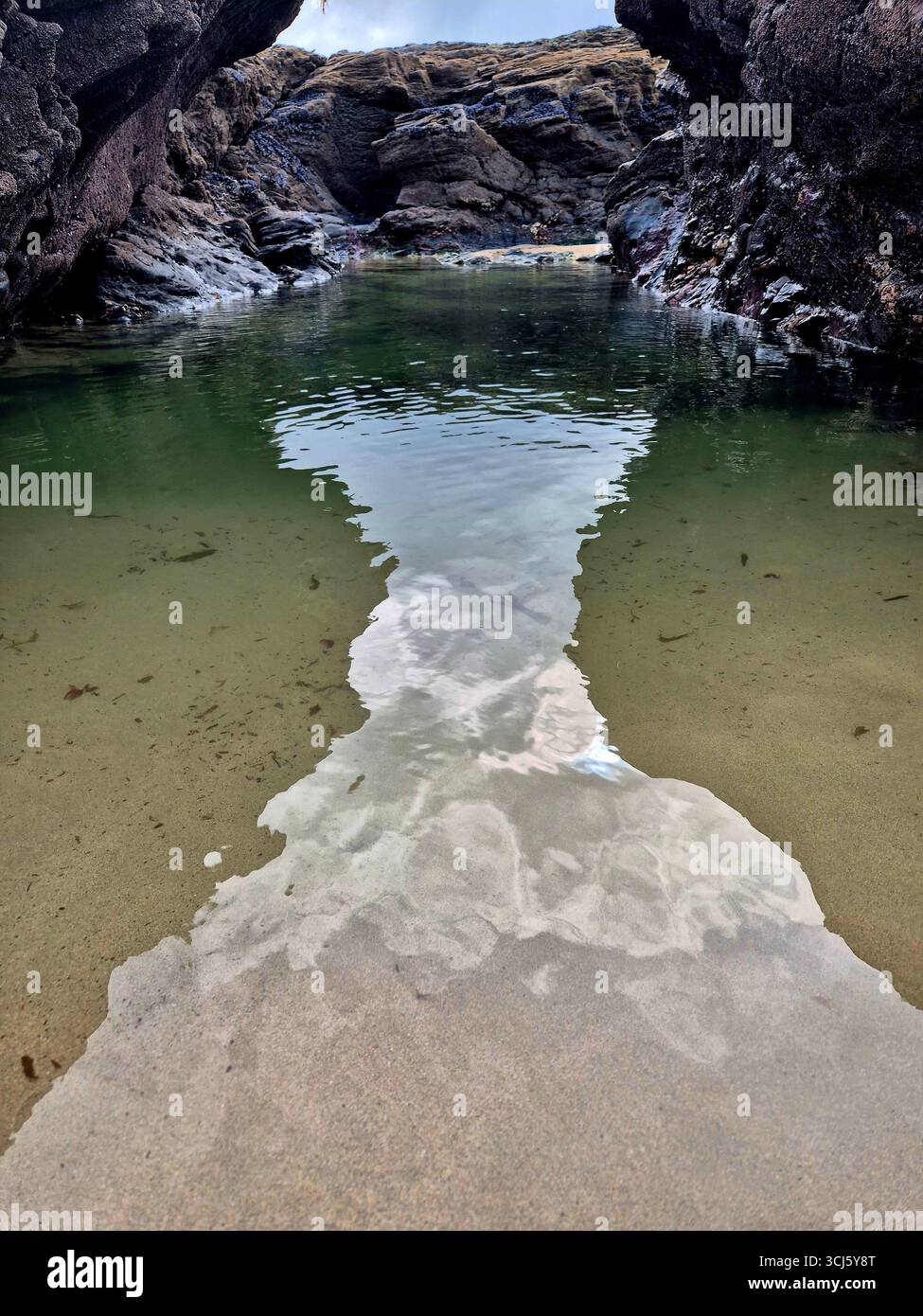 The sheep dip tidal pool Cornwall - Smartphone Captured Stock Image