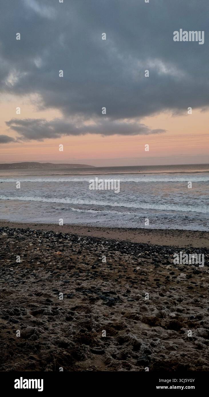 early morning sunrise godvery cornwall - Smartphone Captured Stock Image