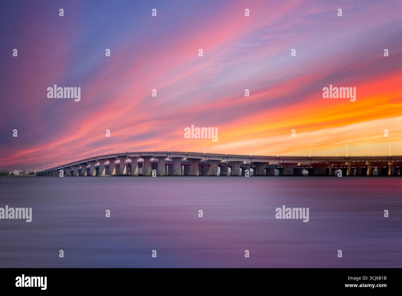 Jersey Shore Seaside Bridge Colors Stock Photo