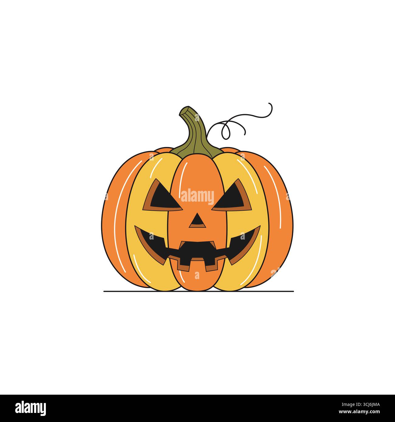 Spooky jack o lantern illustration for halloween decorations and ...