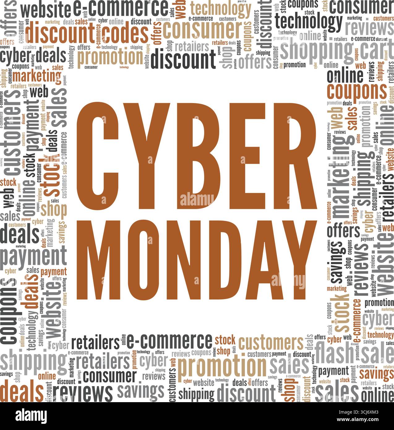Cyber Monday word cloud conceptual design isolated on white background ...