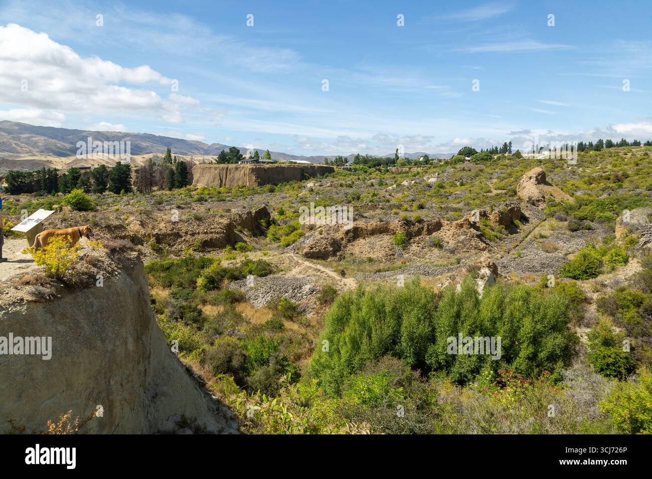 The Bannockburn Sluicings are the scarred landscapes of a short-lived goldmining era, Bannockburn, Otago, New Zealand Stock Photo