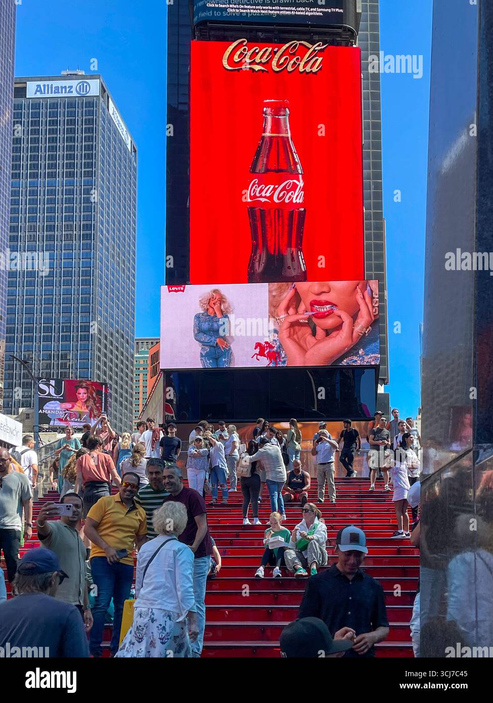 'TKTS Steps' is a popular tourist destination for theater goers in Times Square, 2025, New York City, USA - Smartphone Captured Stock Image 'TKTS Steps' is a popular tourist destination for theater goers in Times Square, 2025, New York City, USA - Smartphone Captured Stock Image