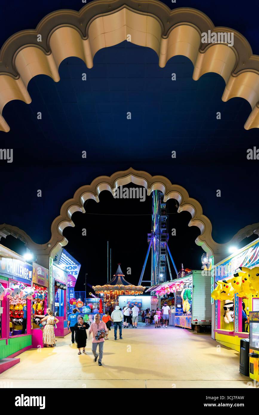 Atlantic City, NJ - Aug 25, 2025: The Steel Pier is a historic amusement park on the boardwalk in Atlantic City, New Jersey founded 1898 Stock Photo