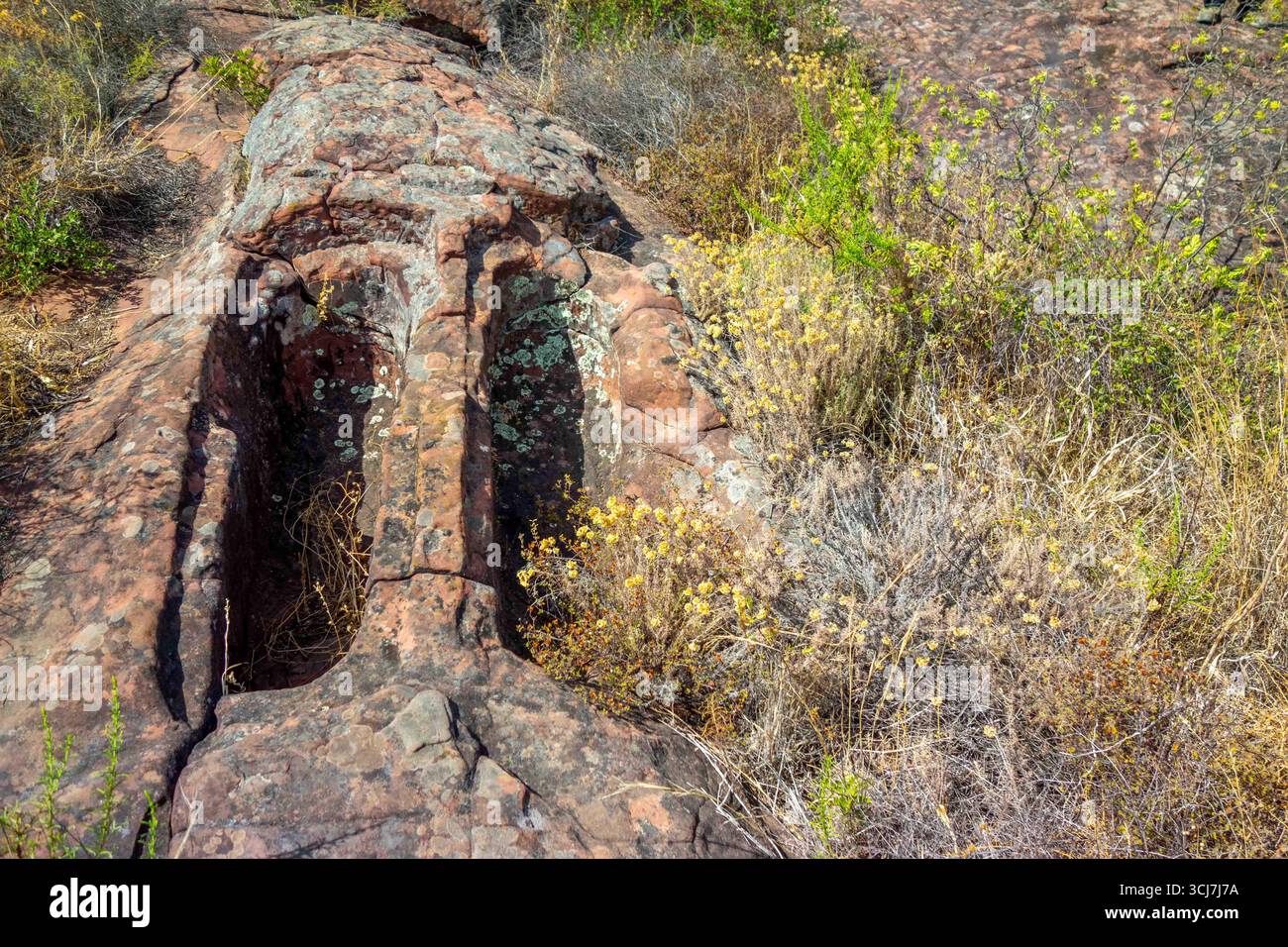 Ancient Carrasqueira Necropolis Algarve Trail Portugal Via Algarviana landscape Stock Photo