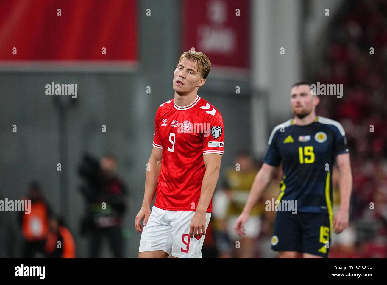 September 05 2025: Rasmus Hoejlund of Denmark looks on during a World ...