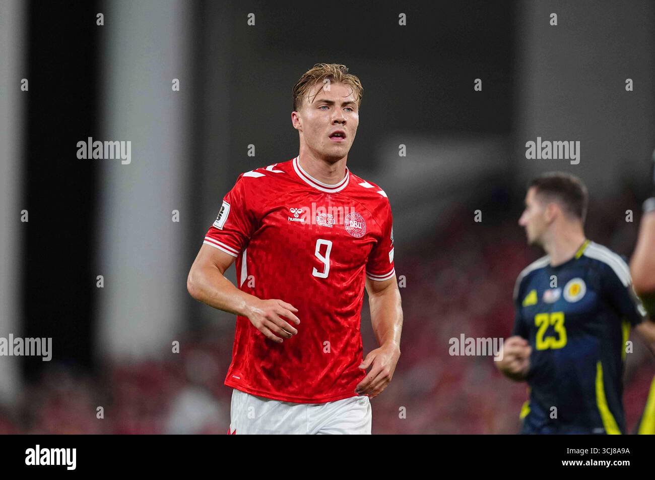 September 05 2025: Rasmus Hoejlund of Denmark looks on during a World ...