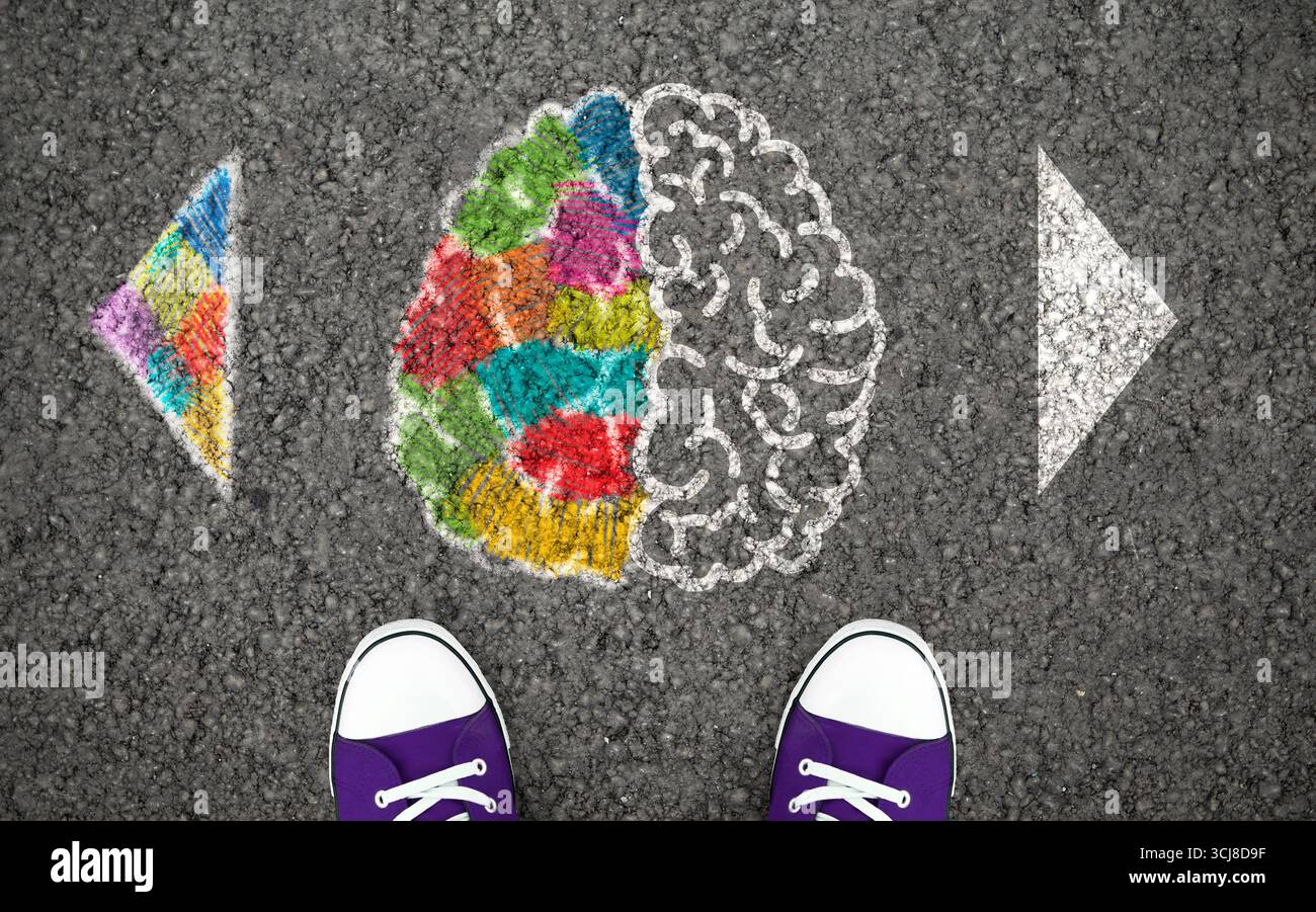 Left and right hemisphere, human brain concept Stock Photo - Alamy