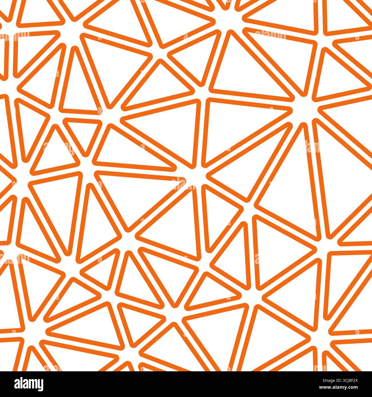 Abstract background with geometric mosaic shapes. Large triangles size. Solid Color style. Rounded triangles outlined. Repeatable pattern. Stock Vector