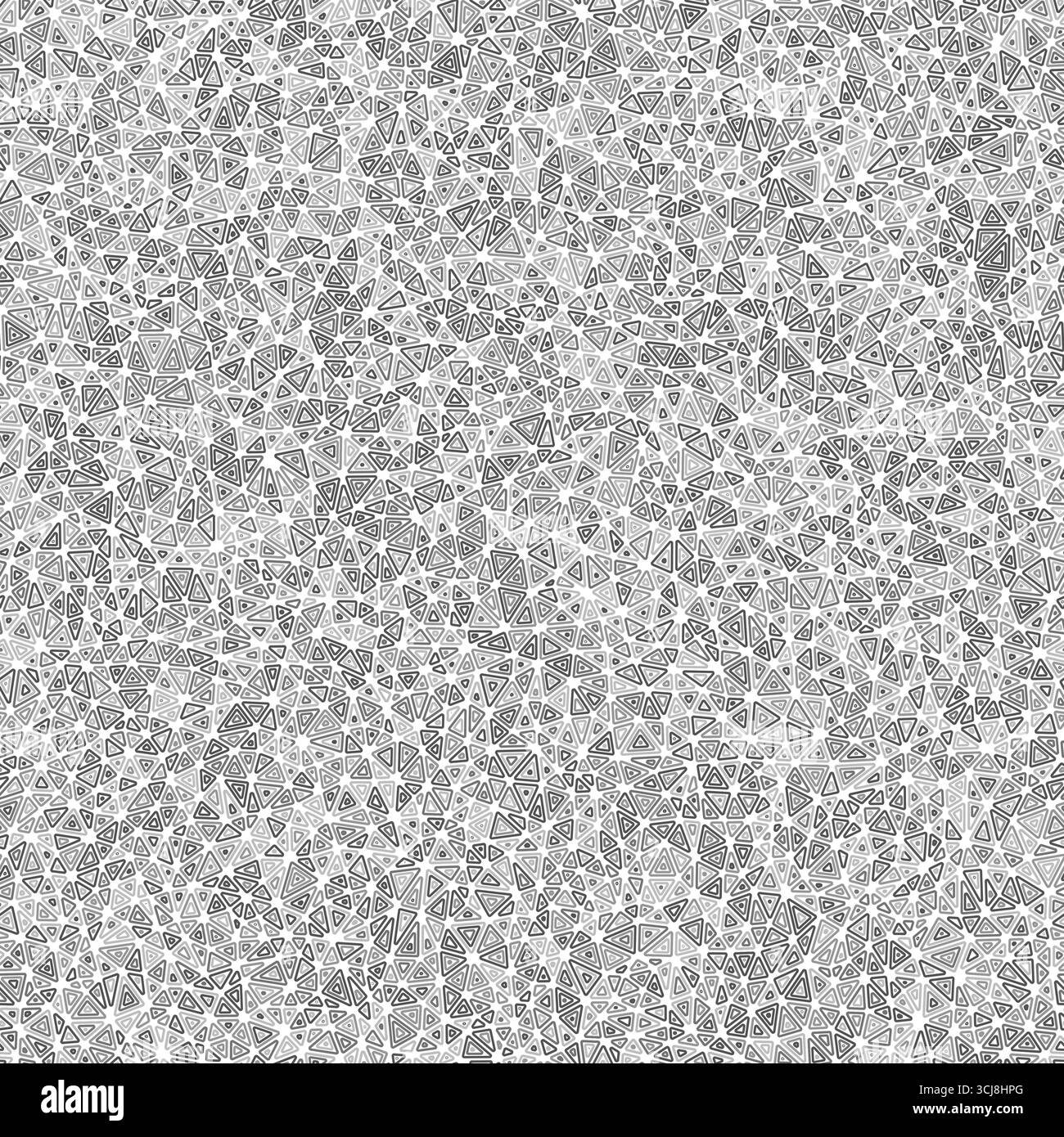 Minimalistic triangles background. Tiny shape size. Multiple repeated inner triangles. Mono tone colored style. Repeatable pattern. Stock Vector