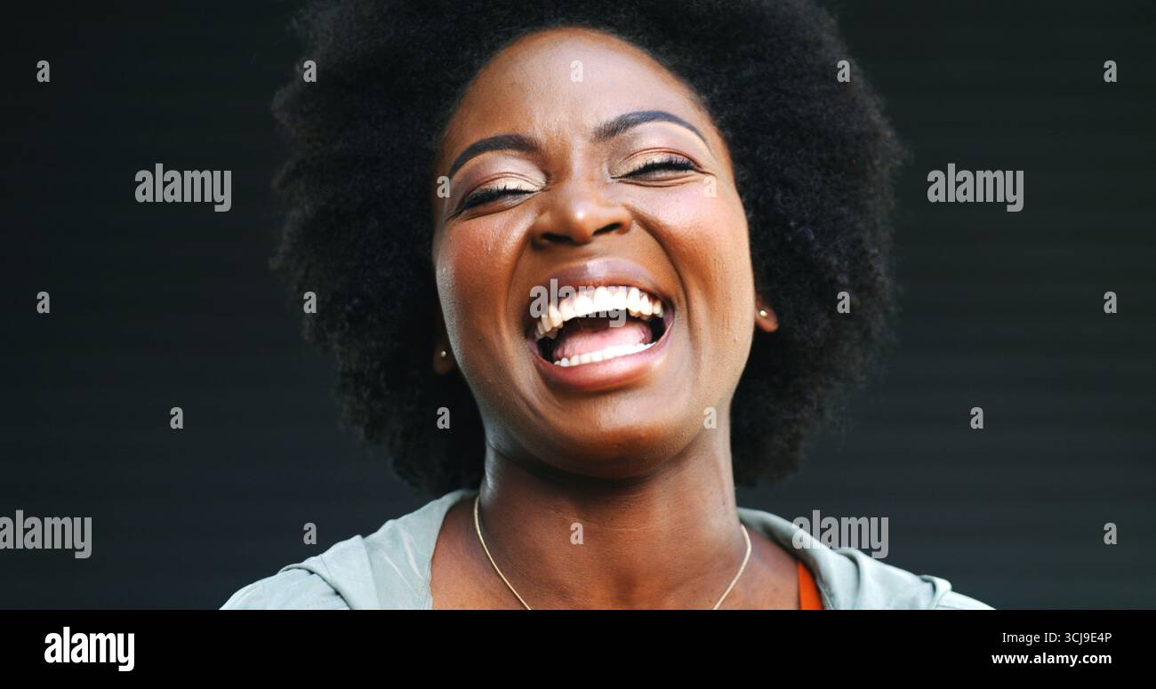 Woman happiness laugh laughter hi-res stock photography and images