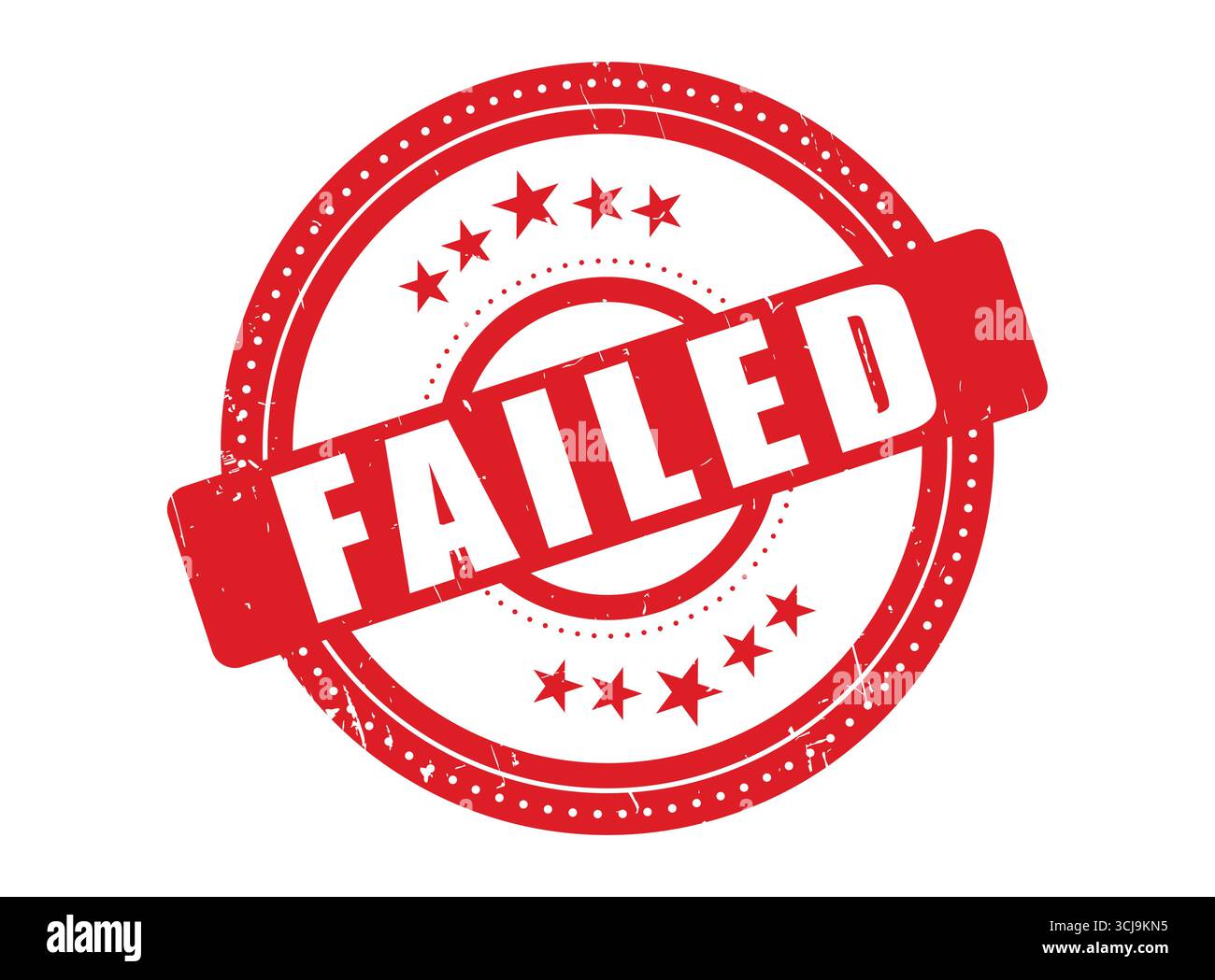 A Failed Rubber Stamp Seal with a Dotted Circle Stock Vector