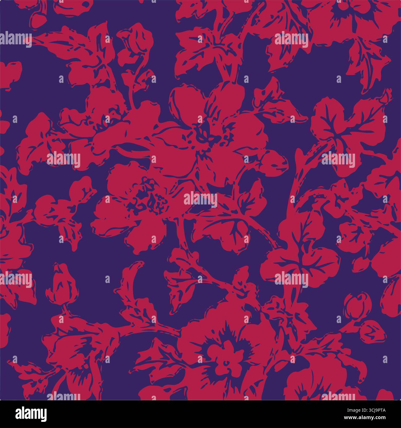 Big flowers pattern, upscale floral pattern. graphical textures floral, trendy colors pattern , flowers background with leaves. vector illustration Stock Vector