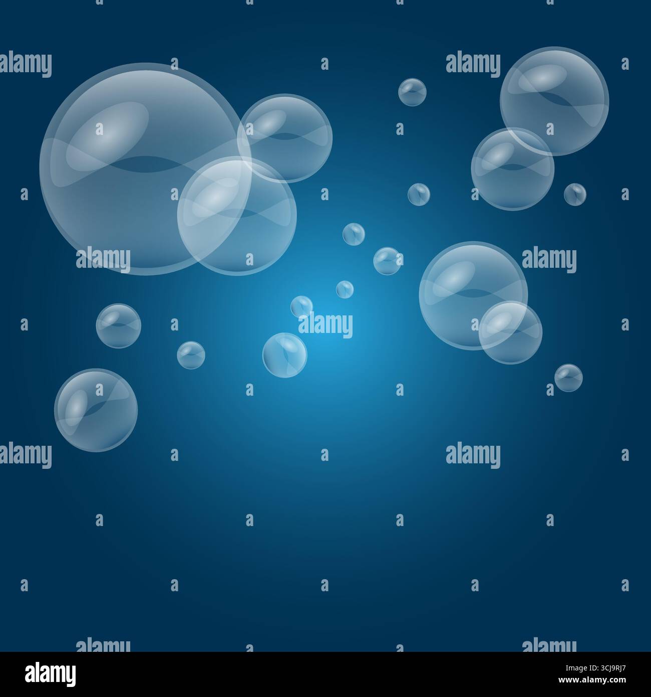Water Bubbles splashes, soap foam frame on gradient background, vector illustration Stock Vector
