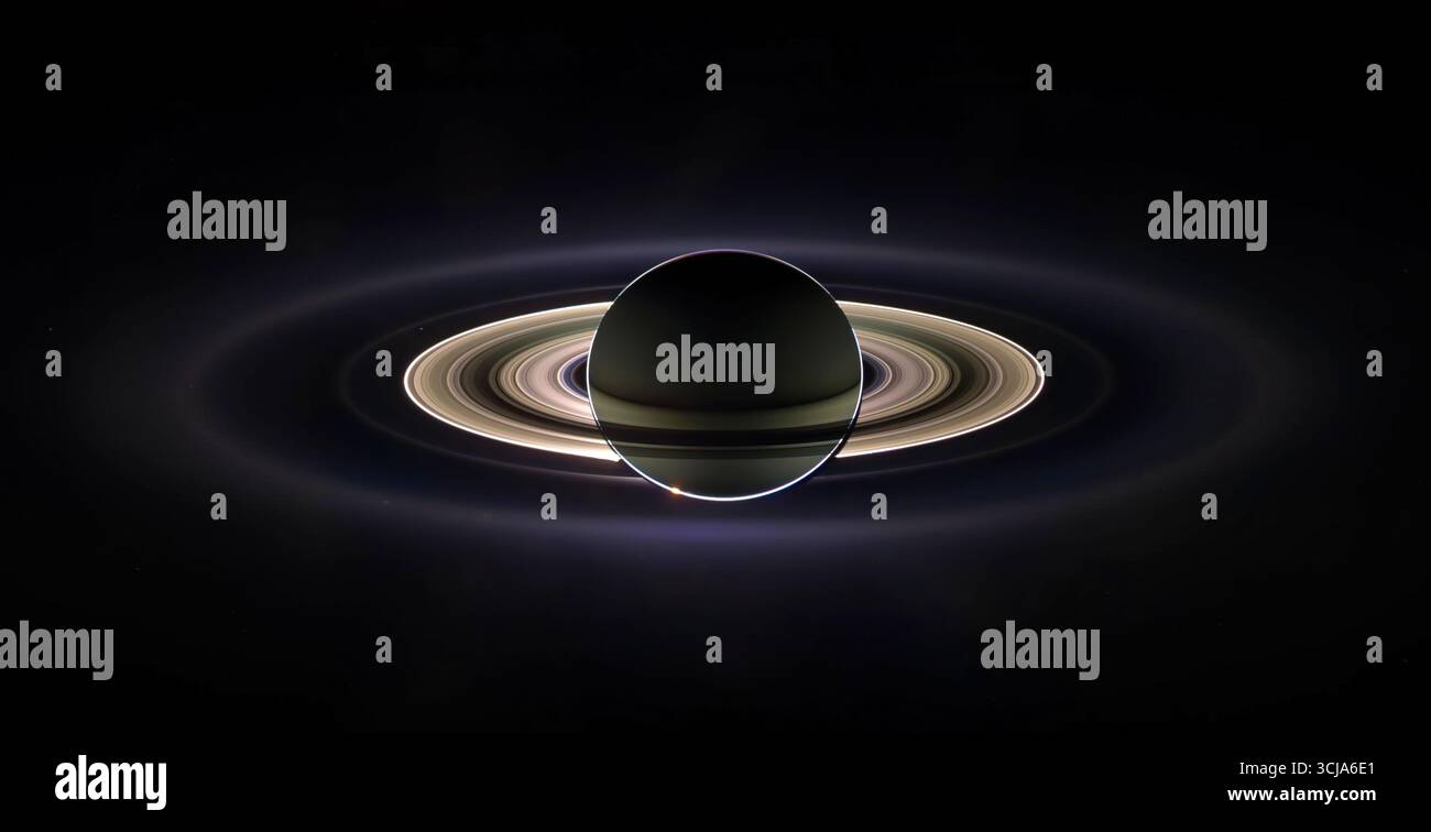Gas giant planet Saturn showcasing its majestic rings Stock Photo - Alamy