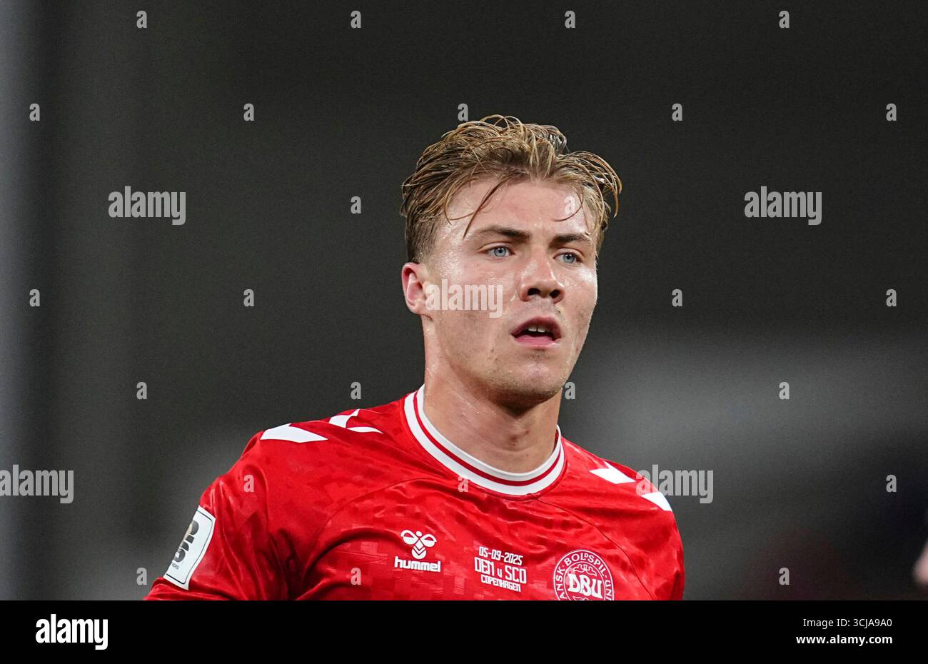 September 05 2025: Rasmus Hoejlund of Denmark looks on during a World ...