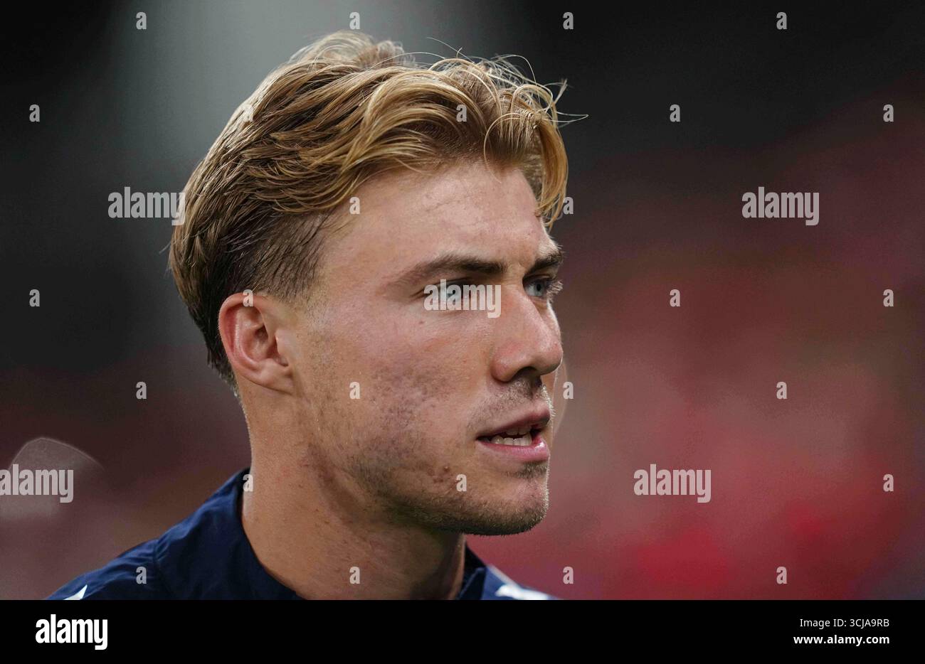 September 05 2025: Rasmus Hoejlund of Denmark looks on during a World ...