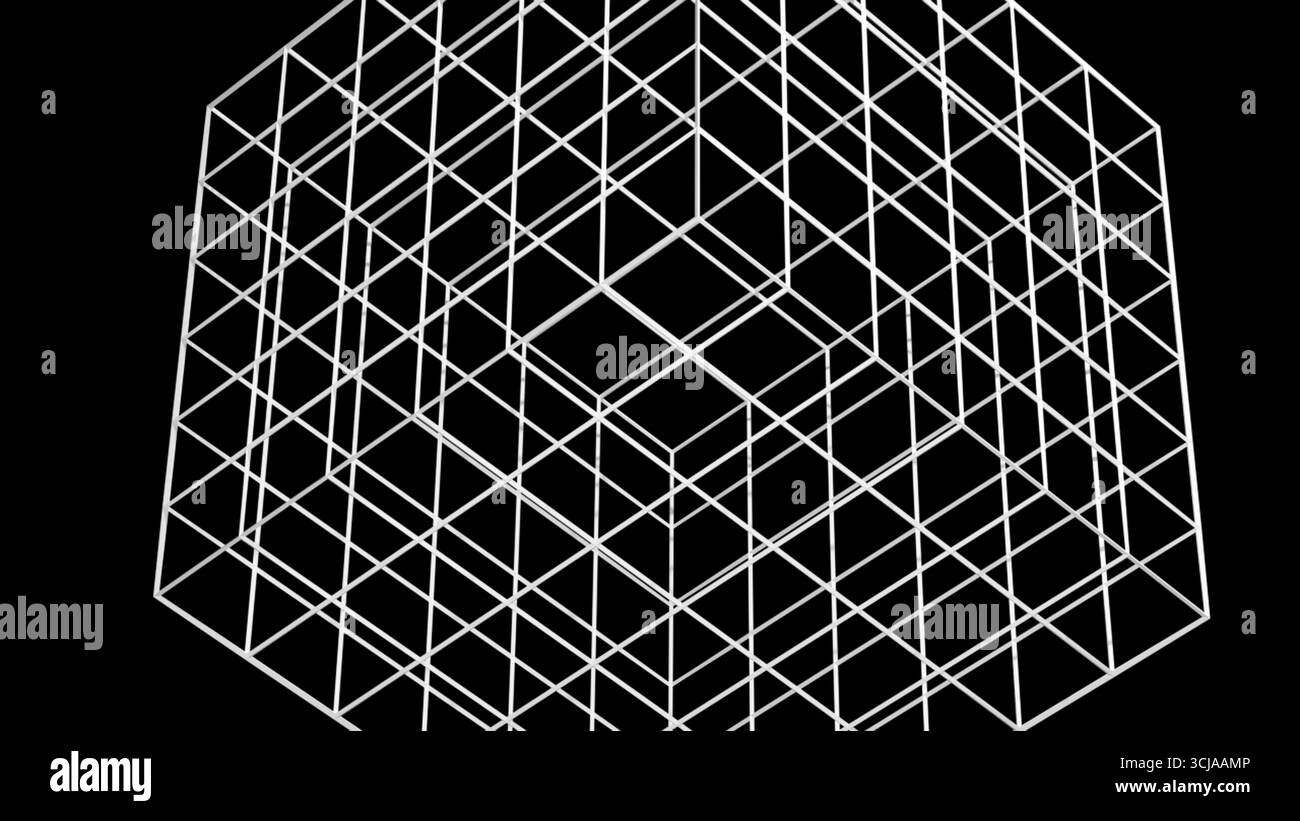 Wireframe object. Computer generated 3d render Stock Photo - Alamy
