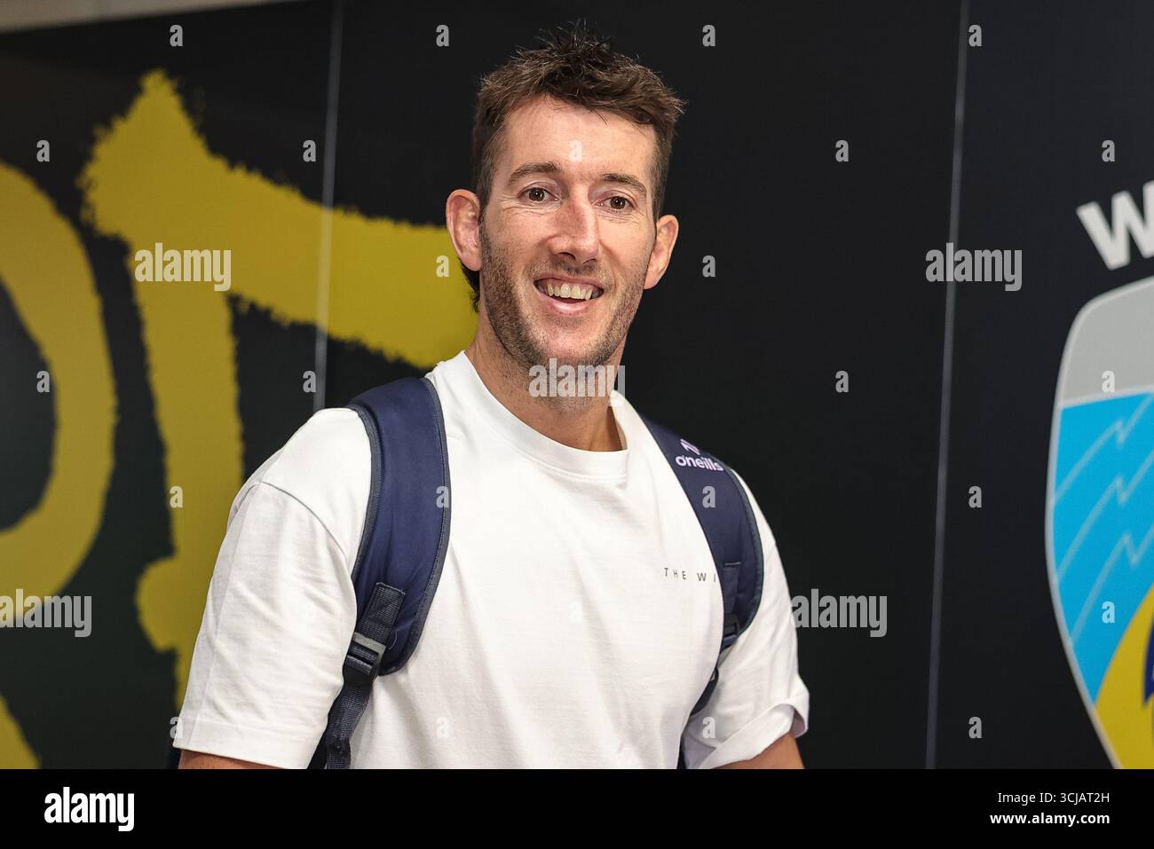 Stefan Ratchford of Warrington Wolves arrives during the Betfred Super ...