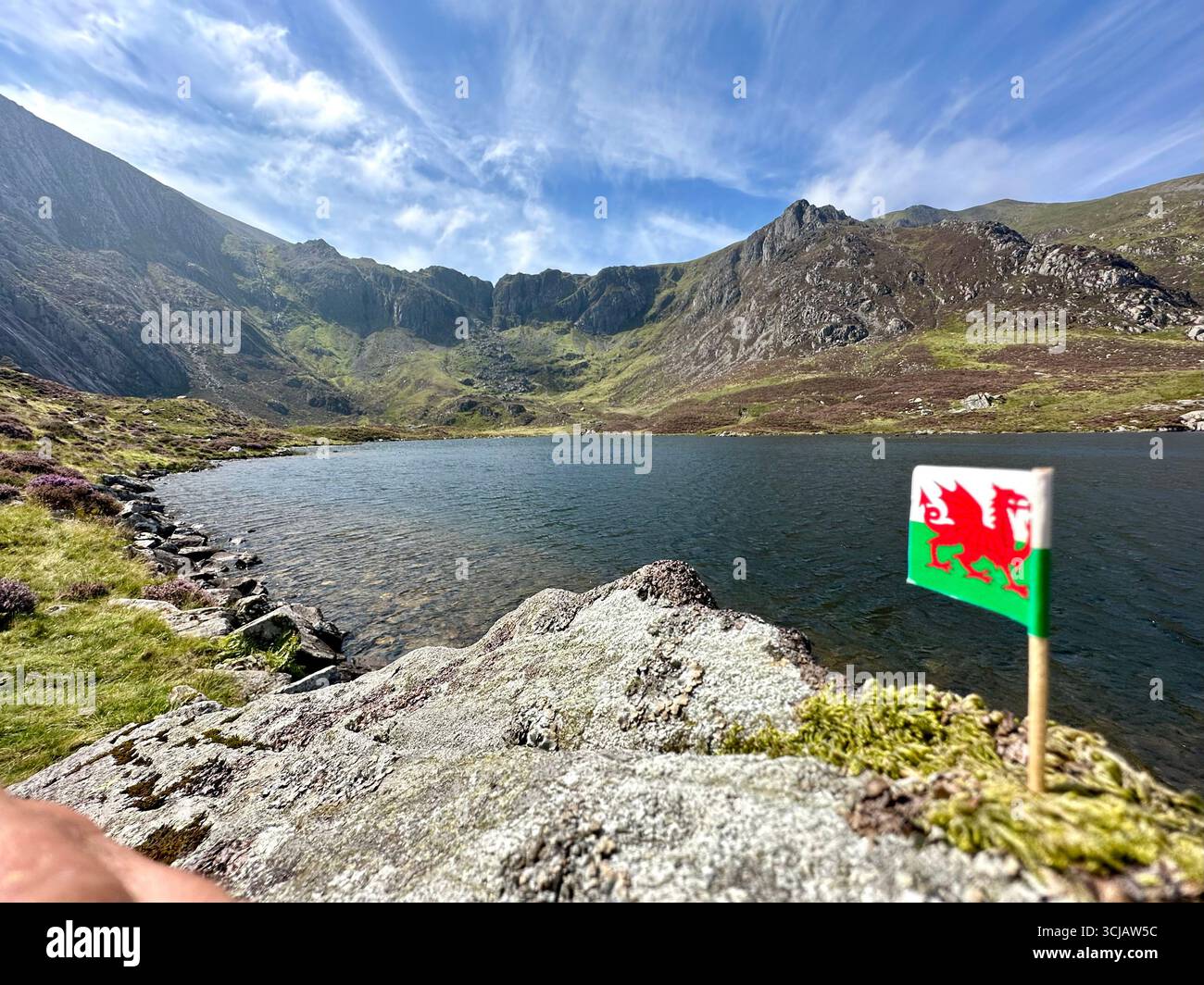 Llyn Idwal lake in North Wales in summer - Smartphone Captured Stock Image