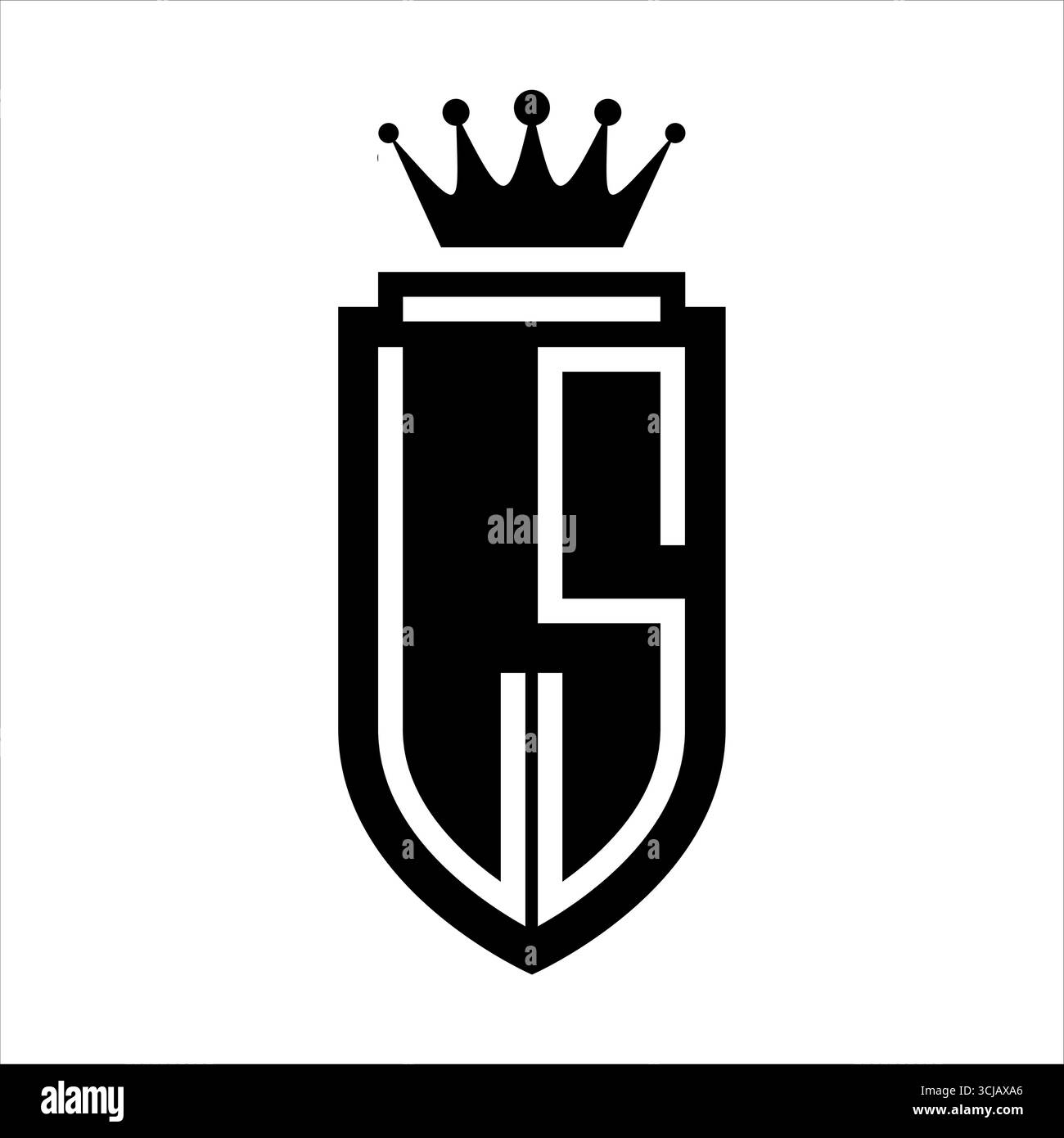 LS Vector logo initials shield with royal crown minimalist, elegant ...