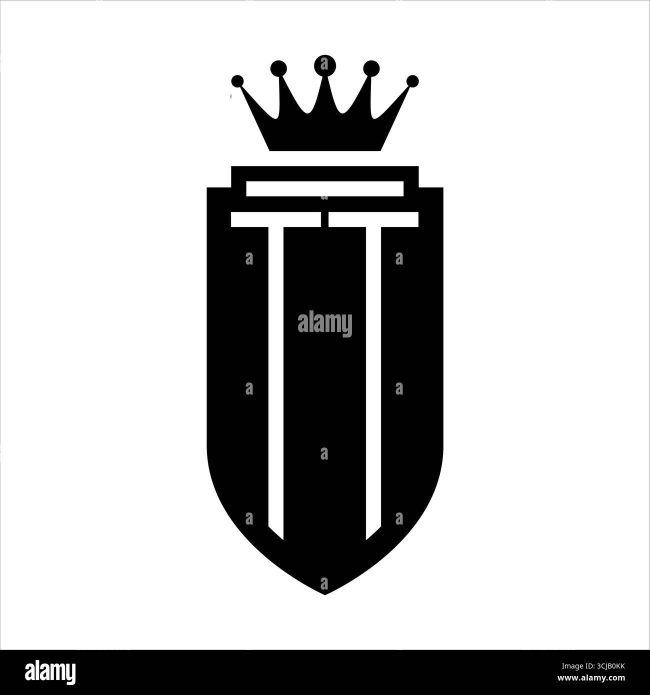 TT Vector logo initials shield with royal crown minimalist, elegant ...