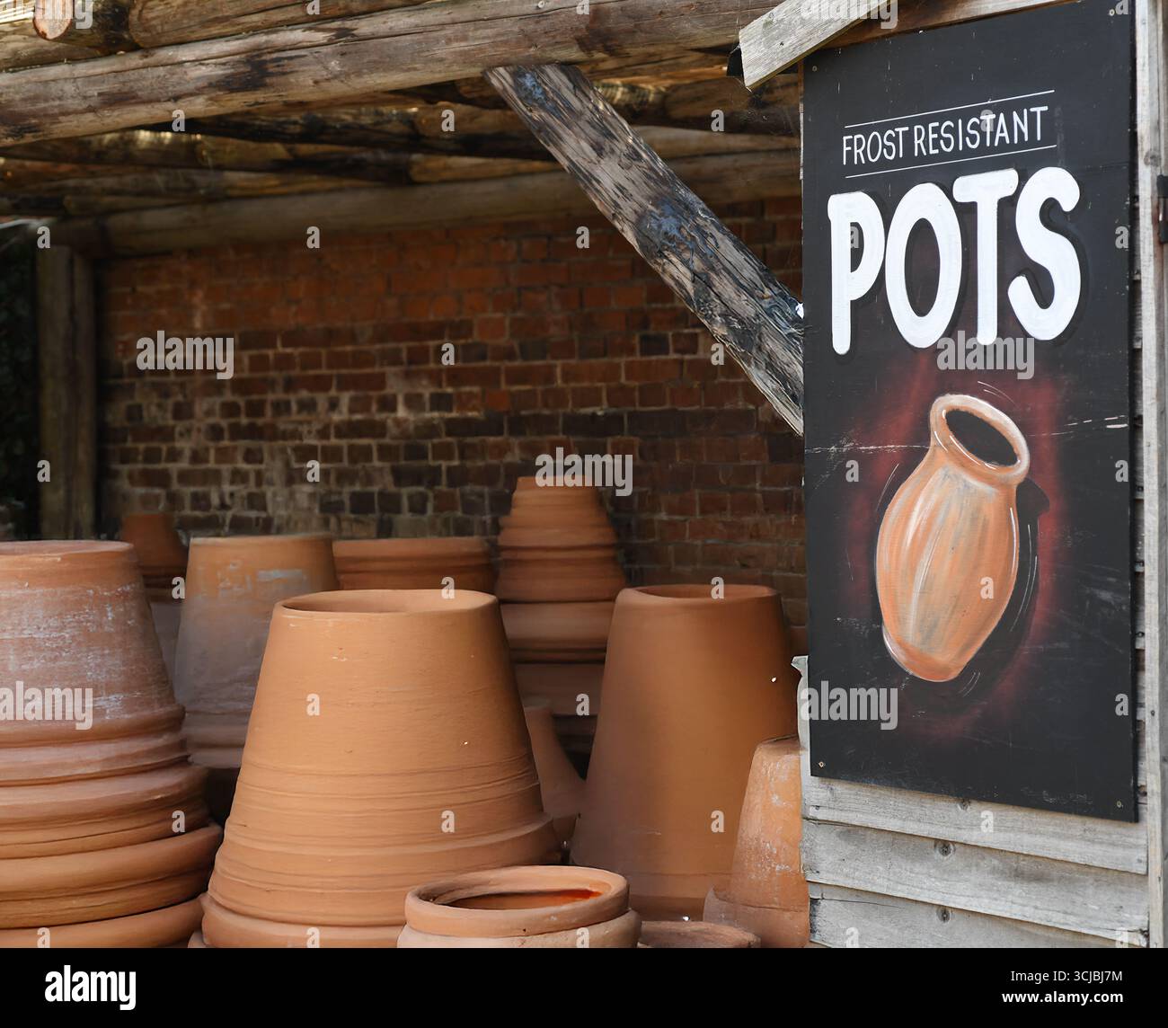 Frost resistant pots Stock Photo