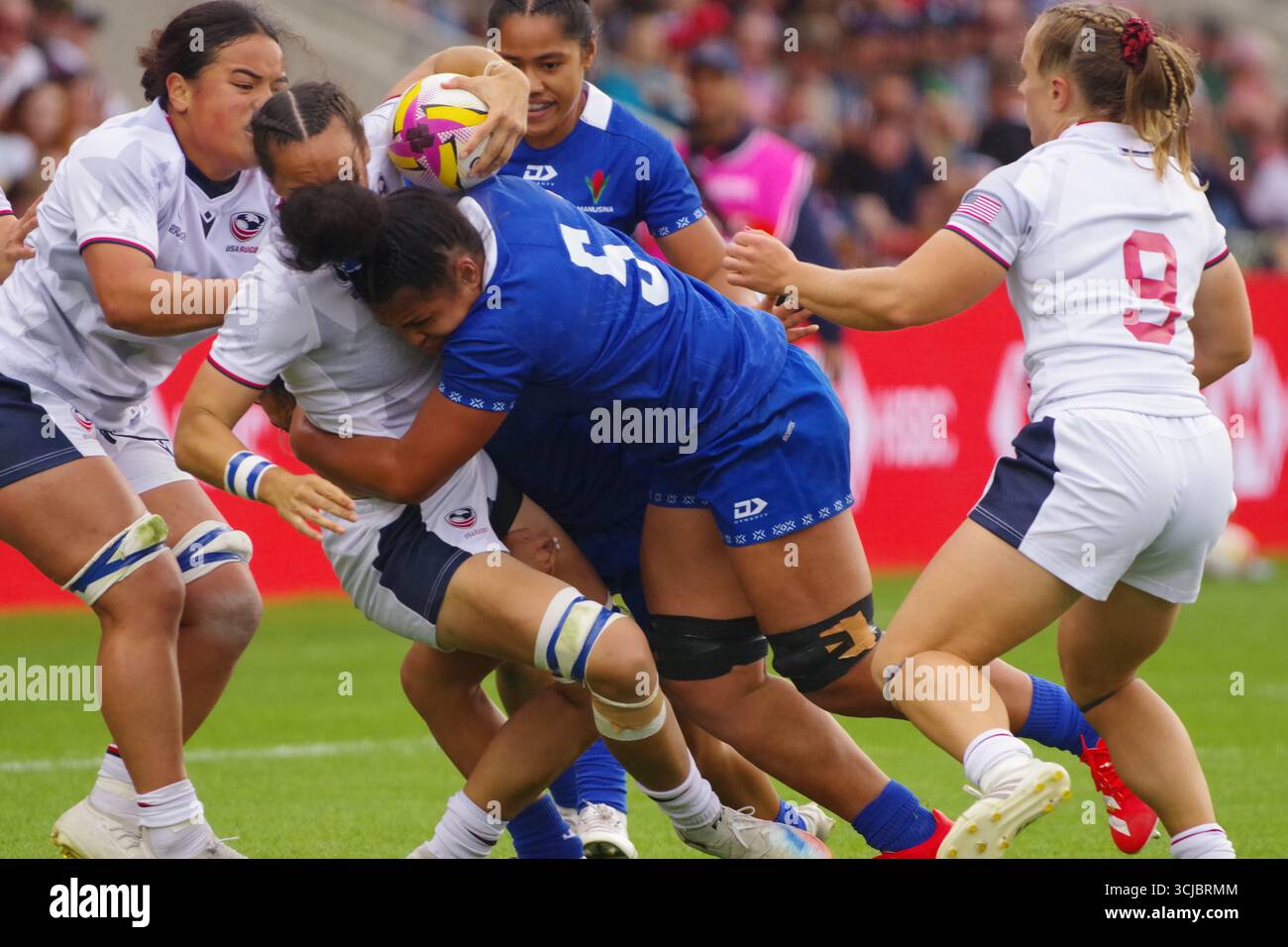 Jade Ruaa Rugby York, England, 6 September 2025. Hallie Taufoou playing for USA against ...